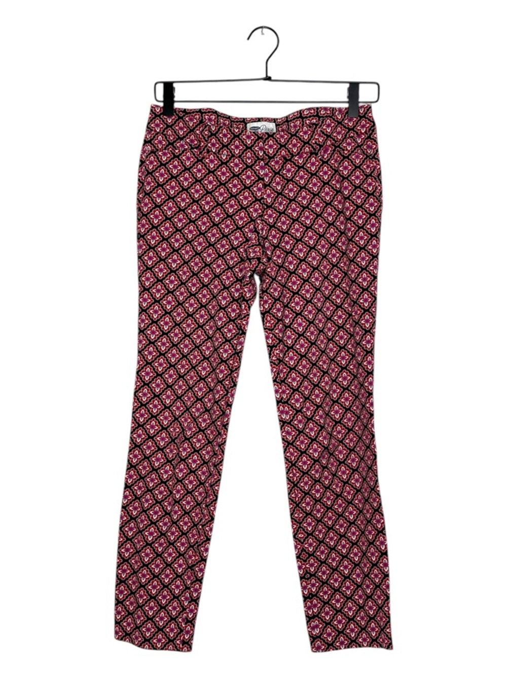 Old Navy Pixie Pants Red Diamond Print Pattern Size 2 Boho Artsy